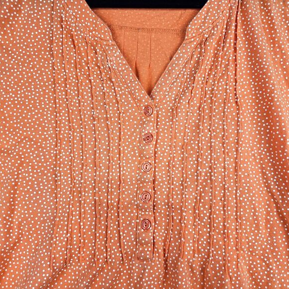 L.L.Bean Short/Long-Sleeve Blouse Coral/Orange Women's Size Large - Picture 4 of 13